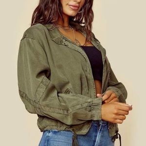 Young Fabulous & Broke - Army Green Zip Up Jacket - Size S